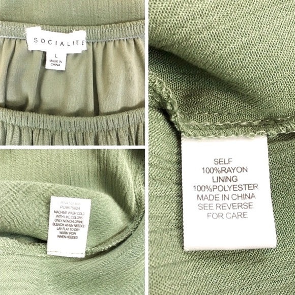 Socialite Off The Shoulder Bell Sleeve Boho Dress Size L - Picture 9 of 9